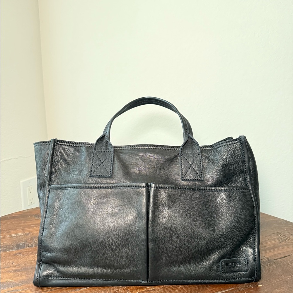 Margot New York “Bianca Satchel” Black Leather Bag